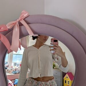 Vintage Cream Knit Cardigan Size Medium